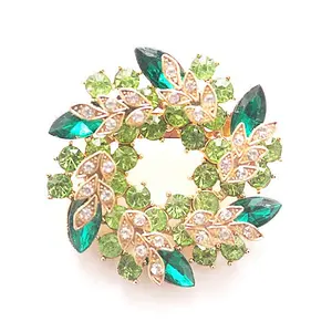 Lüks broş Pins kristal Rhinestone moda köpüklü Rhinestone kristal Zinnia broş kadınlar için