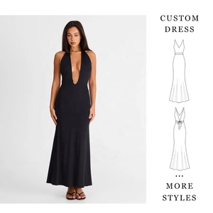 black evening dress knee length Deep V-Neck Knee-Length Wholesale Cocktail Dresses