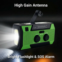 Radio con Manivela y Cargador USB, 5000mAh, Energía Solar, con Linterna LED de 1W para Supervivencia al Aire Libre