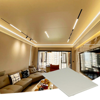 Panneaux en aluminium légers, plats, alvéolés et thermolaqués pour plafonds sans cadre avec spots encastrés surdimensionnés pour salons