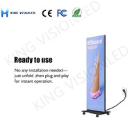 GOB HD Intérieur Portable Pliant LED Poster Display P1.8 P2.5 P3 Mobile Commercial Poster Screen WIFI USB Control Stand for Shop