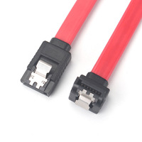 Kabel Data Serial Hard Drive SATA 7-pin Lurus dan Bengkok Versi 7-Pin Model Dapat Disesuaikan Bersertifikat Tembaga Murni Standar