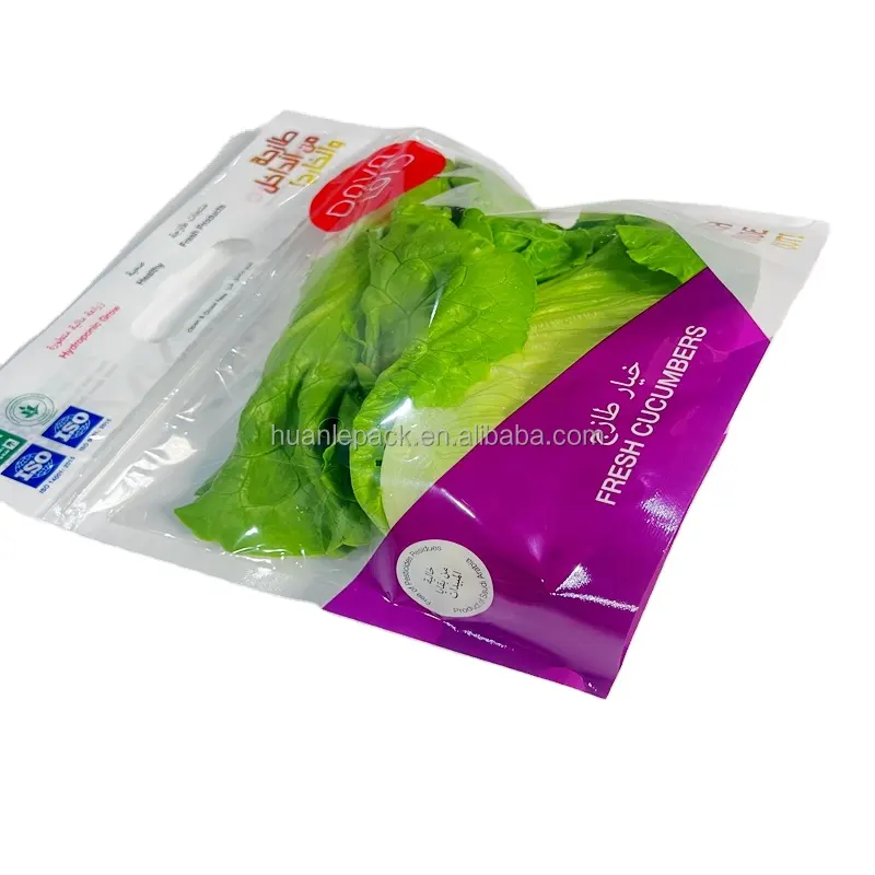 Sacs d'emballage anti-buée pour fruits et légumes Sacs en plastique poly transparent écologique avec trous d'aération Sacs à fermeture éclair personnalisés avec logo
