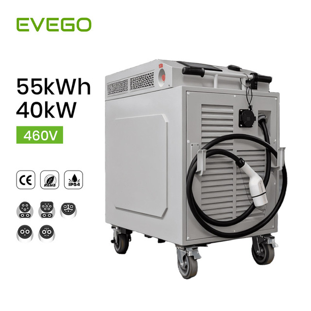 55kWh Movable Battery Pack Charger for Electric Car Charging Portable Large Power Bank with Single Gun