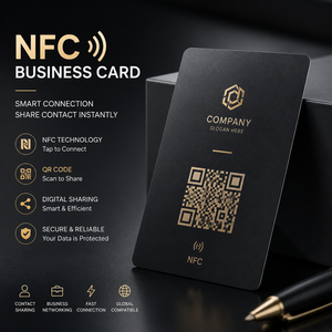 บัตรธุรกิจ NFC แบบกำหนดเองพร้อมคิวอาร์โค้ดสำหรับการสร้างเครือข่ายองค์กรและการแชร์ข้อมูลดิจิทัล - Product Image 1