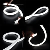 Tube LED en silicone néon flexible 360 bleu glace, tube LED Pixal flexible néon 360 degrés, tubes LED répétitifs blancs 360 °   Lumière néon RVB