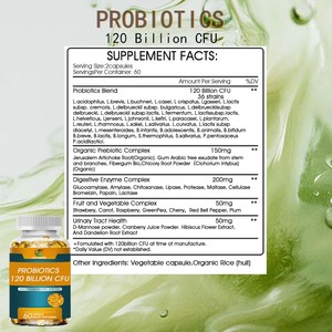 Julyherb Nhà Máy Cung Cấp OEM 120 Tỷ CFU Với Probiotics Pha Trộn Jerusalem Atisô Gốc Probiotic Viên Nang - Product Image 3