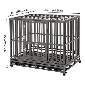 STKBES 36-55in <span class=keywords><strong>Heavy</strong></span> <span class=keywords><strong>Duty</strong></span> Grands Chiens <span class=keywords><strong>Cage</strong></span> Acier Haute Résistance Facile à Installer Caisse pour Chien Chenil pour Chien de Compagnie - Product Image 6