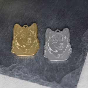 Qiandi <span class=keywords><strong>Alaskan</strong></span> malamute Mặt dây chuyền vòng cổ, phụ nữ thép không gỉ trang sức, dễ thương con chó động vật phụ kiện tự làm - Product Image 5