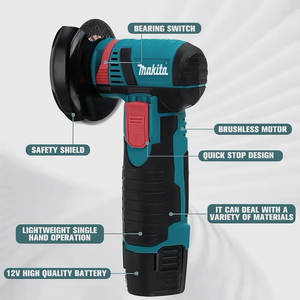 Polisseuse portative <span class=keywords><strong>Makita</strong></span> 12V sans balais, <span class=keywords><strong>petite</strong></span> machine à polir manuelle pour le bricolage, mini-<span class=keywords><strong>meuleuse</strong></span> d'angle électrique sans fil rechargeable - Product Image 3