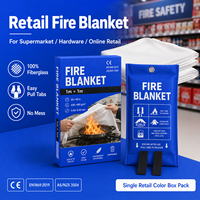 Couverture anti-feu en fibre de verre 40*40 pouces avec option de revêtement en silicone, sac souple en PVC et emballage en carton