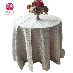 <span class=keywords><strong>Nappe</strong></span> Jacquard Tissée Robuste Longue jusqu'au Sol B008-120 avec Taille Personnalisée et Logo Gris - Product Image 1