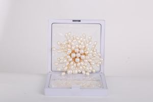 Amazoning <span class=keywords><strong>Broche</strong></span> en perles artificielles tissées à la main pour femmes, accessoires de chandail polyvalents pour les occasions de cadeaux de fête de mariage - Product Image 6