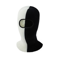 Masque de ski à 3 trous, couvre-visage complet, bonnet balaclava, couleur assortie pour l'hiver, coupe-vent, pour le voyage, le cyclisme, bonnet tricoté Y2K, accessoires unisexes