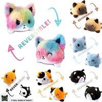 Peluche réversible personnalisée, orange arc-en-ciel, kawaii, jouet sensoriel anti-stress, peluche à retourner