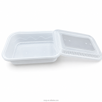 Conteneur alimentaire jetable en PP de 1200 ml avec couvercle - Anti-effraction - Préparation de repas, compatible micro-ondes, qualité alimentaire, anti-fuite