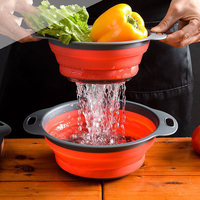 Panier égouttoir rétractable et pliable pour la maison, passoire creuse carrée et ronde, bol de lavage pour fruits et légumes de cuisine
