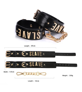 Menottes BDSM imperméables de haute qualité, attaches sexy réglables en cuir, menottes de cheville avec boucle en métal doré pour hommes et femmes - Product Image 3