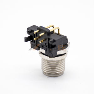 M12 Dik Açılı PCB Konnektörü Erkek 4 Pin A Kodlu Panel Montaj Adaptörü IP67 Sensör Arayüzü - Product Image 3