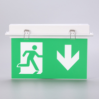 Lumière d'urgence rechargeable 3W avec panneau de signalisation de sortie, différentes options de légendes, 5 modes d'installation, design moderne pour bureau