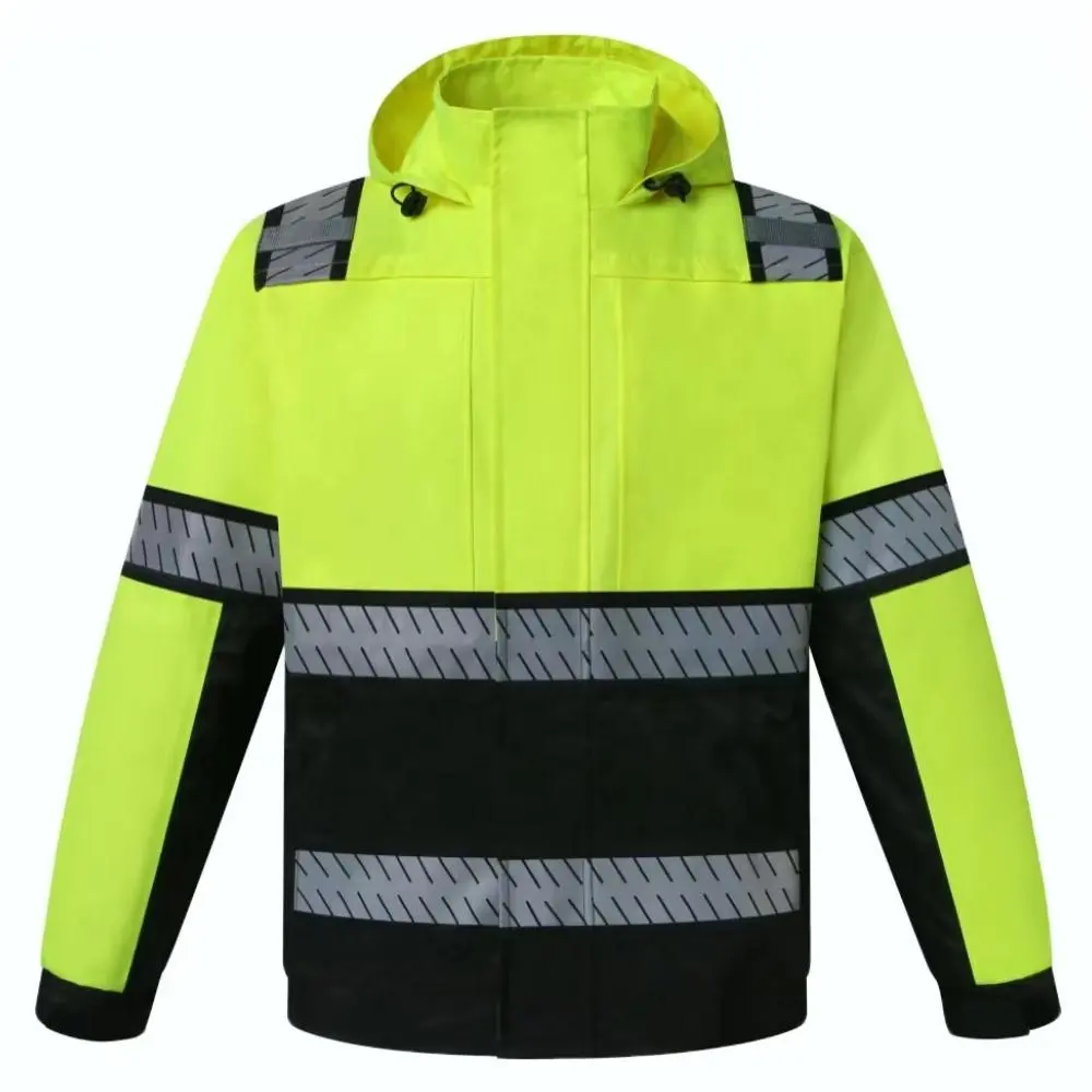 Chaqueta de trabajo con logotipo personalizado para hombre, chaqueta cortavientos reflectante impermeable de invierno, chaqueta reflectante, ropa de trabajo