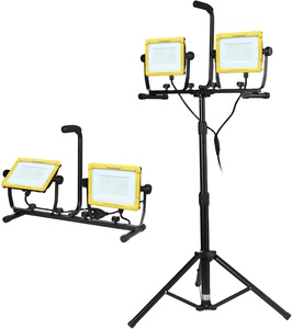 20000 Lumen 200W Dual Head <b>LED</b> Work <b>Light</b> Stand Waterproof IP65 5000K Daylight 120 Beam Angle Adjustable Tripod Individual WD-66 - Product Image 1