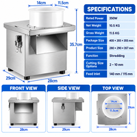 Machine à hacher les légumes professionnelle en acier inoxydable, hachoir électrique pour carottes et pommes de terre, coupe de 2 à 10 mm pour les cuisines de restaurants