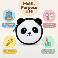 Dompet Anak Grosir, Dompet Kecil Lembut dengan Resleting, Gantungan Kunci, Kantong Koin, Custom untuk Anak Perempuan dan Laki-laki, Dompet Koin Hewan Lucu dari Bahan Plush