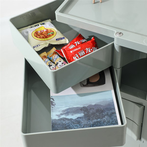 Mobili per la casa moderni cassettiera girevole a 3 strati carrello per camera da <span class=keywords><strong>letto</strong></span> comodino in plastica bianca ABS armadietto laterale per <span class=keywords><strong>letto</strong></span> - Product Image 5