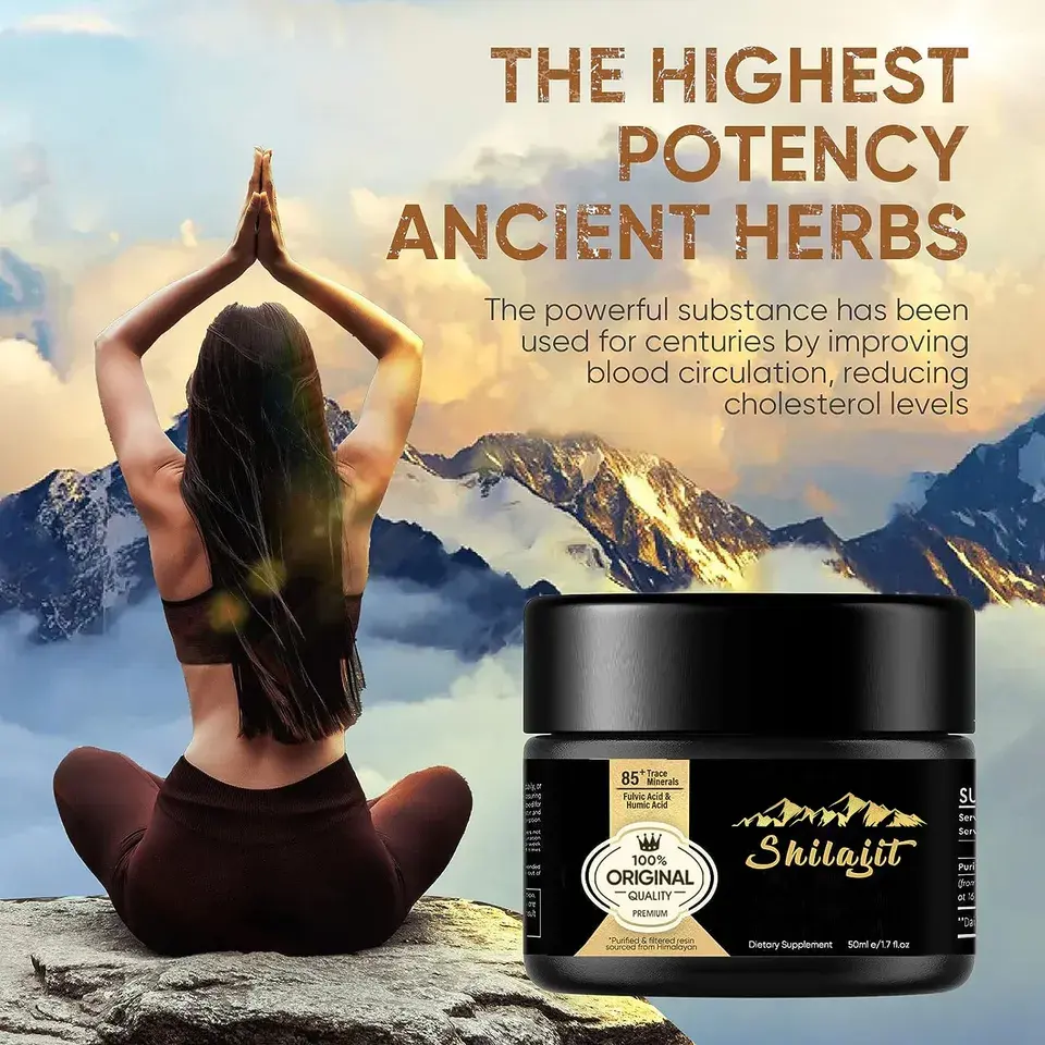 100% reines organisches Shilajit-Harz Gute Nutiritional Potenz Pflanze abgeleitet Spuren Shilajit Mineralien Fulvin säure