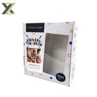 Boîte d'expédition en carton ondulé transparente à assembler soi-même, personnalisable, pour un kit de tricot pour enfant en cadeau