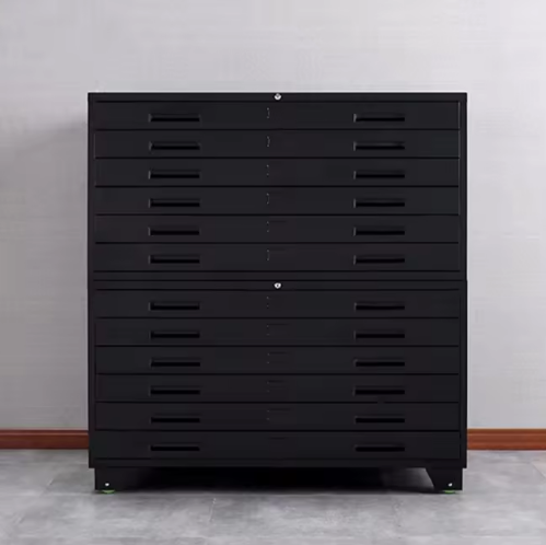 Steel Flat File Cabinet with Drawers for Home Office Workshop School Metal Plan Storage of Maps Drawings and Rental Drawers