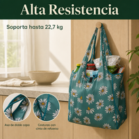 Sac de courses réutilisable avec logo imprimé personnalisé, lavable en machine, pliable, en PET recyclé, avec poignée renforcée