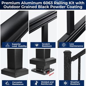 Kolay Kurulum Paslanmaz Çelik Alüminyum Alaşım Ayna Cilalı UV Korumalı Korkuluk Merdiven Güvenlik Sistemi Paslanmaz - Product Image 3