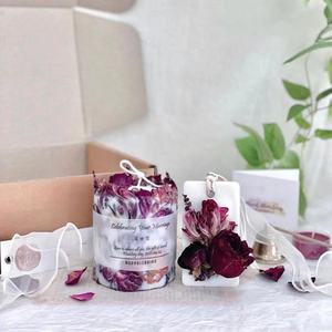 Frhy Handgemaakte Zuilvormige Droge Bloem Roze Geurkaars Soja Wax Etherische Olie Aromatherapie Kaarsen Romantische Bruiloft Kaars <span class=keywords><strong>Set</strong></span> - Product Image 4