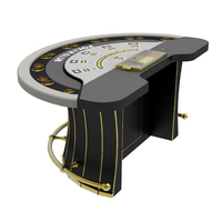 YH Luxueux Black Jack Gamble Table Casino Mesa De Blackjack Poker Table Avec Chips Plateau Repose-pieds