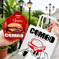 Empaque de Cartón Blanco Biodegradable, Reciclable y Desechable, Ecológico, Impreso Personalizado, para Hamburguesas y Sándwiches de Comida Rápida