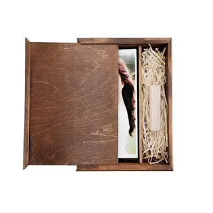 Album di nozze di imballaggio di stoccaggio scatola di legno foto souvenir regalo scatola di legno