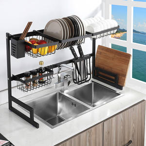 Modern çok işlevli paslanmaz çelik mutfak eşyası tutucu çanak ve yemek OEM tasarım için lavabo depolama raf üzerinde - Product Image 3