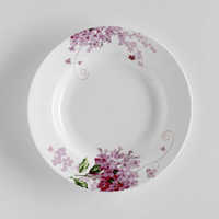 Assiette à soupe en porcelaine fine de 8 pouces, style chinois, peinte à la main avec motifs de plantes et de fleurs