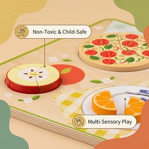 Juguete Educativo de Madera para Pared, Tablero de Actividades para Niños de 2 a 13 Años, Aprendizaje STEM sobre Compartir Alimentos y Evitar Desperdicios, Unisex - Product Image 3