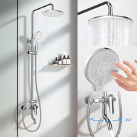 Ensemble de robinets de bain JOMOO, système de douche mural à 3 réglages, mitigeur de douche à 3 voies avec rideau d'eau large et pression élevée