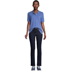 Polo de malla de manga corta con cintas para mujer FOXA, corte regular, transpirable, de poliéster - Product Image 4