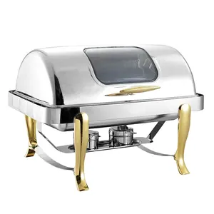 Stainless Steel Display Chafing Dish Buffet Food Warmer For Catering