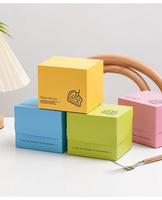 Boîte à pâtisserie carrée jetable écologique de qualité alimentaire, boîte en papier colorée pour dessert, cupcake, emballage de biscuits