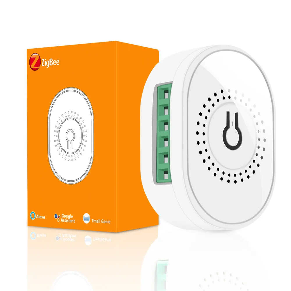 SMATRUL 16A Mini Tuya ZigBee 2 Way No Neutral Line Wireless Wall Switch Module Relay Voice Control Smart Home Google Home Alexa