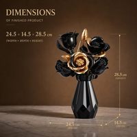 Ensemble de construction de fleurs 255 pièces, bouquet floral gothique avec blocs de construction en forme de rose et vase, jouets en briques, cadeau pour Noël et anniversaire