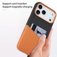 Casing Kulit iPhone 15 16 Plus 12 13 14 17 18 Pro Max dengan Sisipan Kartu Warna-warni, Magnet Kuat, dan Anti Benturan