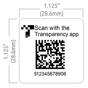 Impression personnalisée QR Code 2D Transparence code étiquette Transparence Plan étiquette autocollant pour Amazon