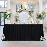 Vente en gros Nappe en polyester Jupe de table blanche pour décoration de mariage Banquets ou restaurants